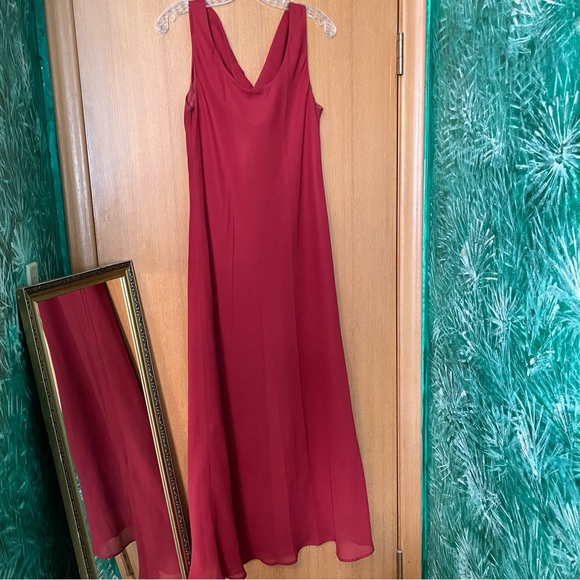 J Michaels Sleeveless Cowl Neck Red Dress - Picture 7 of 8